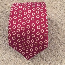 Guy Laroche Neck Tie Red Geometric Silk