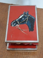 VTG Horse Travel Shaving Brush Soap Bowl Kit Metal