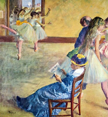 During the dance lessons - Madame Cardinal by Edgar Degas Giclee Repro on Canvas