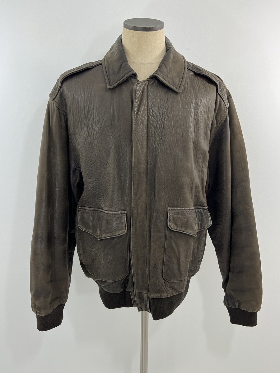 VTG Golden Bear Leather Bomber Jacket Brown Large San VTG Golden Bear Leather Bomber Jacket Brown Large San
