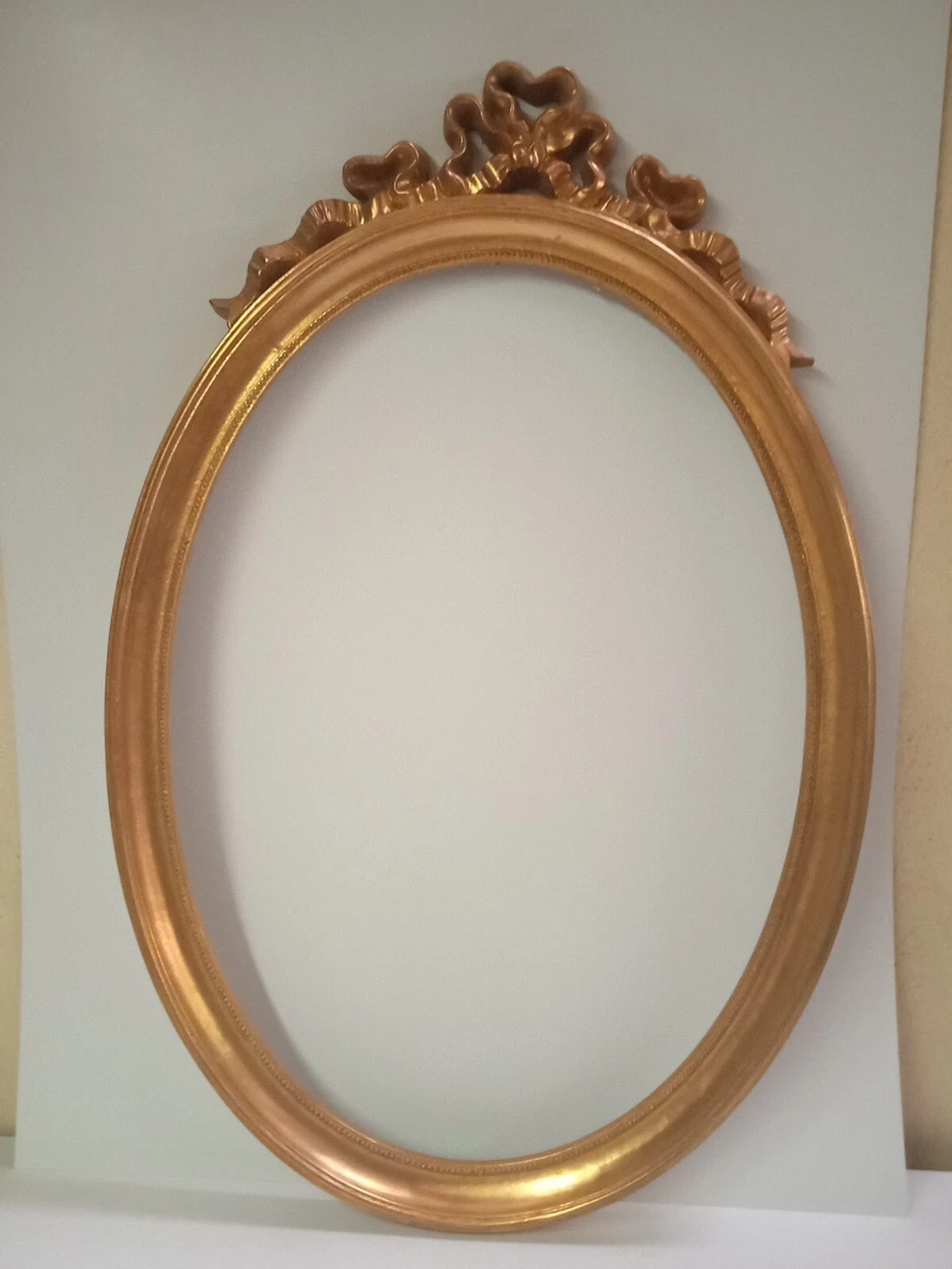Miroir ovale ancien bois doré style Louis XVI, circa 1890