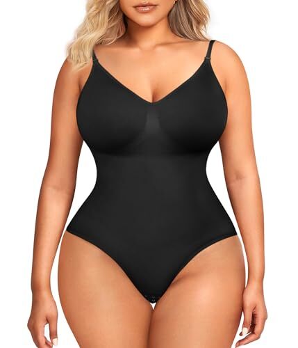 BRABIC Sleeveless Shapewear Tank Top Bodysuit in Black Size XL XXL-image