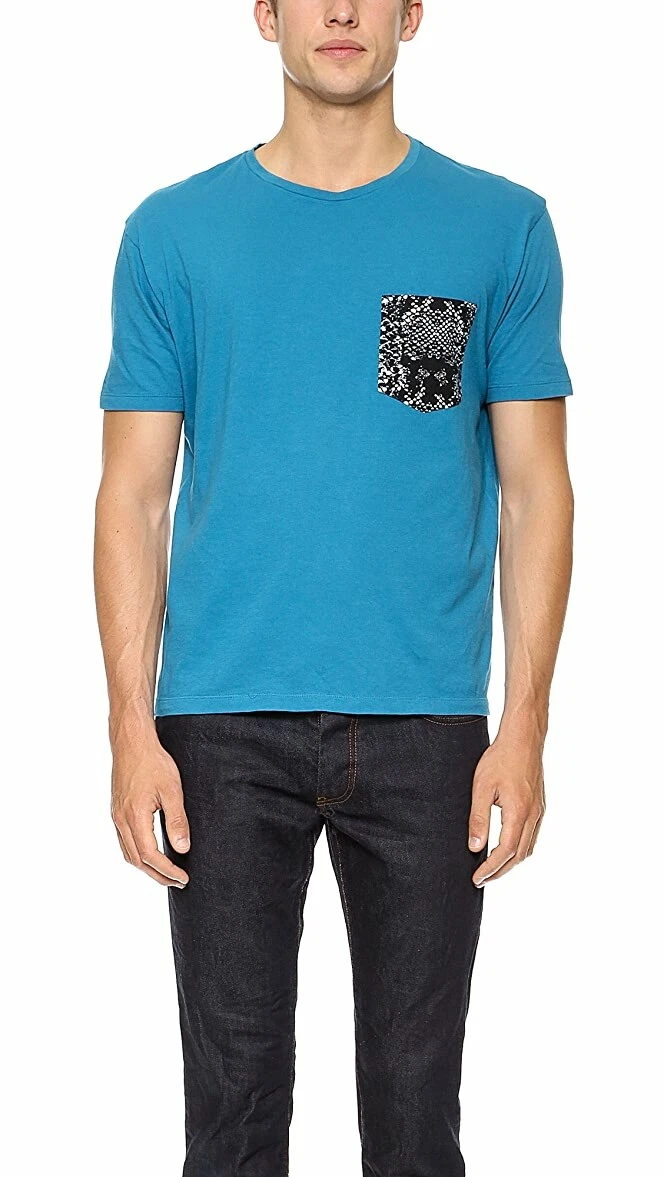 RARE Marc Jacobs Men s Rex Snake Pocket T shirt Dark Aqua size M