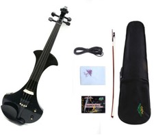 Electric violin 4 String Solid wood Black Violin Ebony fittings Passive pickup