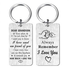 Grandson Gifts Keychain I Love You Grandson Gifts Proud of Grandson Birthday ...