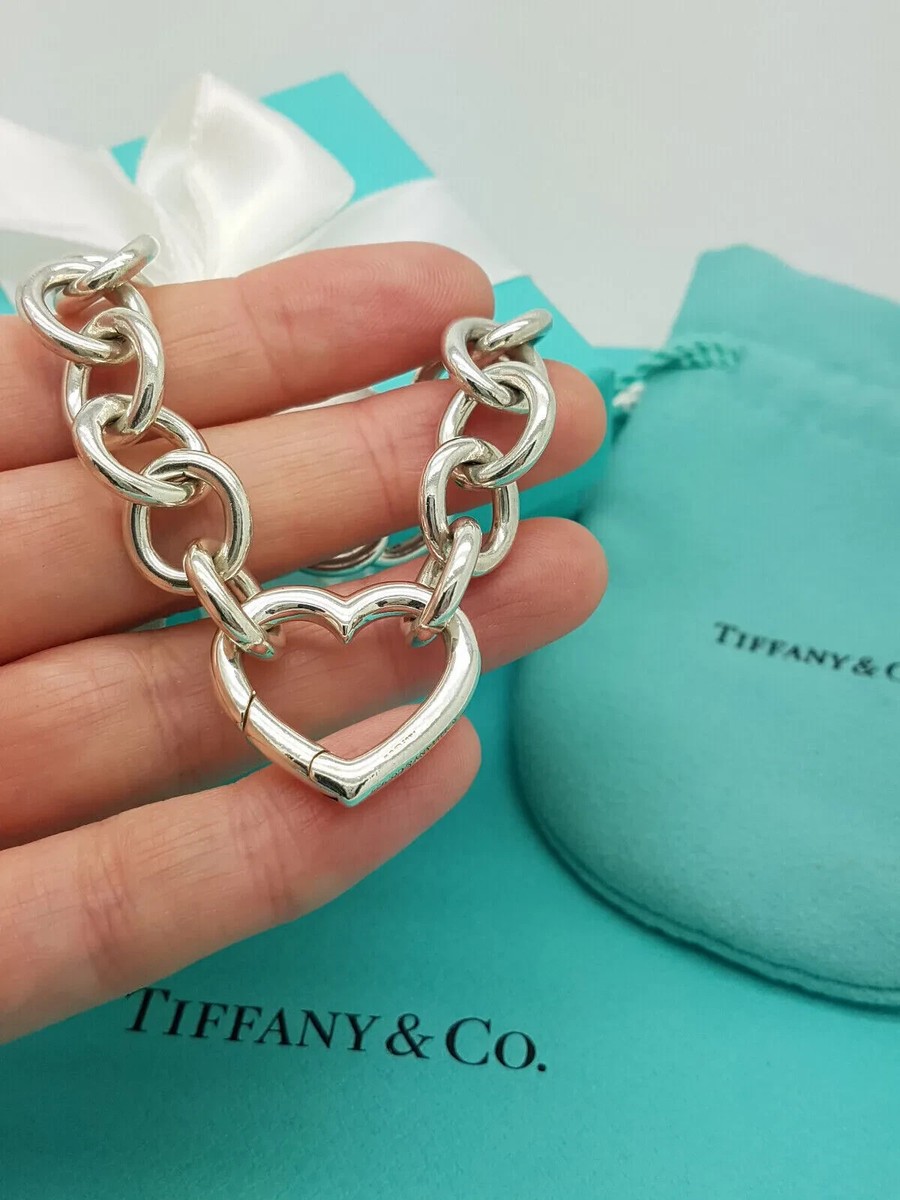 Tiffany & Co. Large Links Open Heart Clasp 7.75