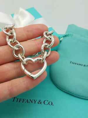 Tiffany & Co. Large Links Open Heart Clasp 7.75
