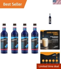 Kosher Blue Raspberry Syrup 25.4oz - Ideal for Slushies & Cocktails, Pack of 4