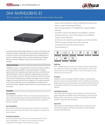 Dahua NVR4108HS-EI 8 Channels 16MP 4K NVR Network video Recorder Fast shipping - Picture 5 of 21