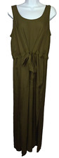 Banana Republic Women's Army Olive Green Long Belted Maxi Dress Size 8