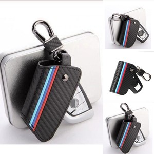 Car Carbon Fiber Leather Key Cover Case Bag For Bmw M 2 3 5 Series