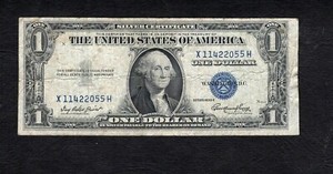 United States $1.00 Silver Certificate Series 1935E with Blue Seal