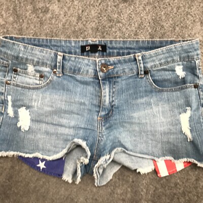 Forever 21 Shorts Womens Size 30 Premium Denim Stars Striped Pocket Lining 