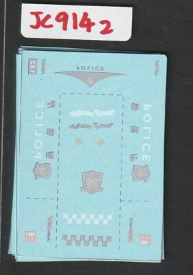 JC-9142 White Toner Waterslide Decal Police Japan Custom 1:64 Hot