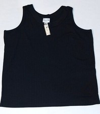 NWT Vintage Venezia Women  s 100 Cotton Black Tank Top Size 22/24