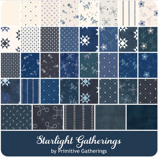 Moda STARLIGHT GATHERINGS Primitive FAT 1/8th BUNDLE 37 - 9" X 22" Quilt Fabric - Image 3 of 4