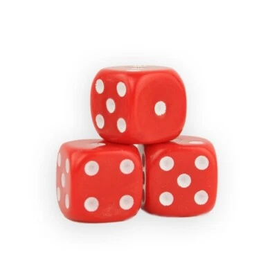 AUGENWÜRFEL Würfel - rot - W6 - Kunststoff - 16 mm