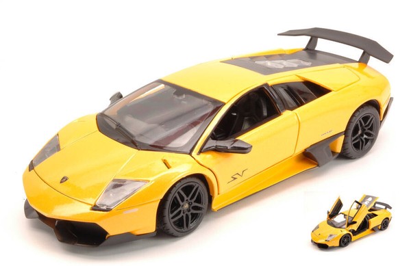 Rastar 1/24 Lamborghini Murcielago Sv 2009 Gelb Statisches Modell Diecast-image