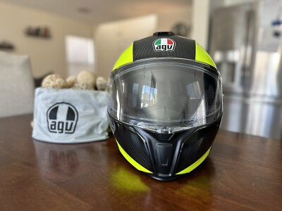 AGV Sportmodular Carbon Hi-Viz Motorcycle Helmet Size XL w