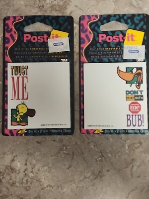Dead Stock Warner Bros Looney Tunes Set Of Two  Post-It Notes 35 Pack 