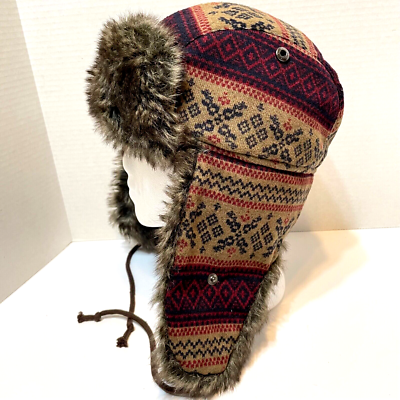 Big Buddha Unisex Winter Hat Faux Fur Lines Ear Flaps Tie  display picture 1