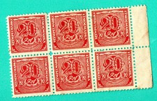 LATVIA GERMANY BLOCK OF 6 REVENUE STAMPS 20 Rpf 348