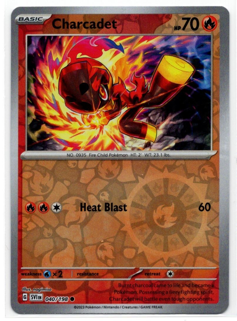 Pokemon Scarlet Violet Base SV1 Reverse Holo 040/198 Charcadet