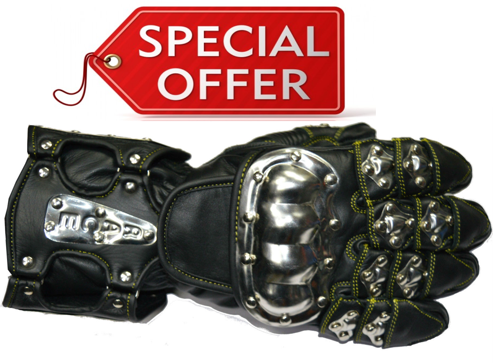 Fully Black Original Cowhide Leather Plastic Knuckle Protector With