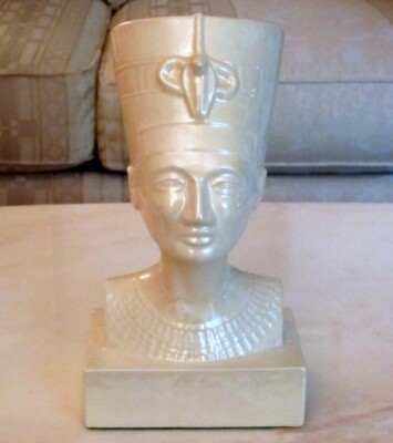 Queen Nefertiti Ceramic Bust- Statue- Mother of Pearl (Ivory) - Shop Model