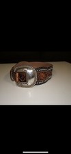 Tony Lama Brown Tooled Leather Belt Sz S