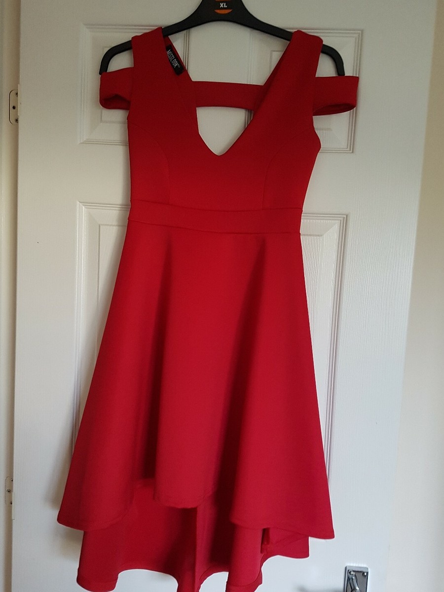 Robe Bodycon Misslook Rouge – Femme Taille 10-8 – épaules Froides – Neuve Sans étiquette