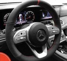 Mercedes GLE W167 Wildleder rot gestreift Performance Lenkradabdeckung