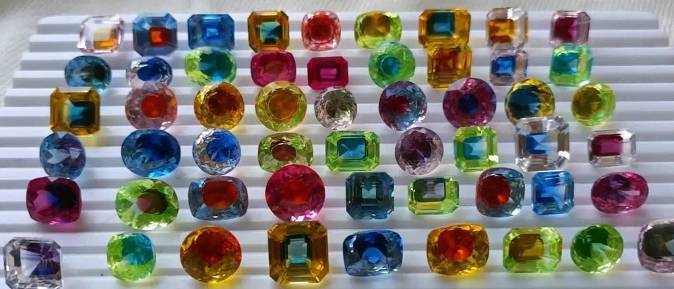 Lote de piedras preciosas sueltas certificadas certificadas corte mezcla zafiro pitambari bicolor natural 100 quilates Foto 3 de 4