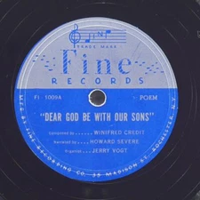 HOWARD SEVERE WINIFRED CREDIT Gospel Poem FINE FI-1009 EX- 78 10"