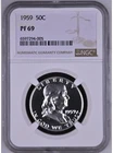 1959 50C Silver Proof Franklin Half Dollar NGC PF 69 New Holder