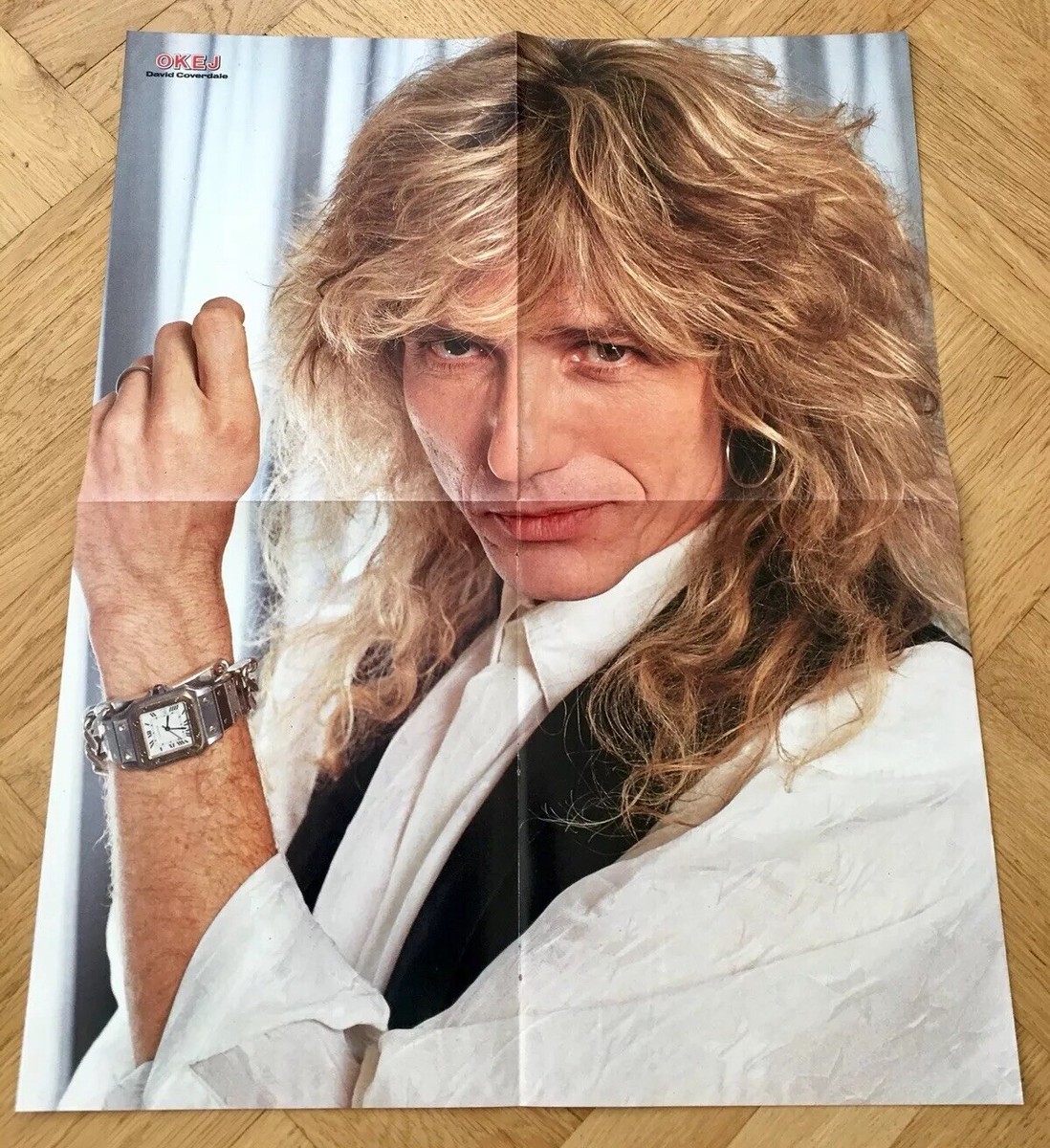 David Coverdale 1989 WhiteSnake Swedish Poster Magazine Okej 1980s