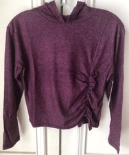 Zella Big Girl's Super Soft Side Tie Hoodie in Purple Nectar Sizes S, M, L, XL