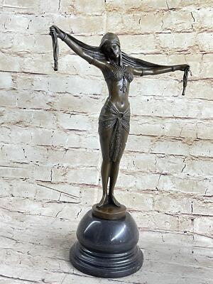 Chiparus Exotic Art Deco Belly Dancer Gypsy Middle Eastern Girl Bronze Sculpture