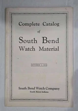 1928 Complete Catalog of SOUTH BEND Watch Material - Watchmakers Reference Book