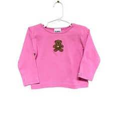 VTG OshKosh Bgosh Pink Long Sleeve Teddy Bear Shirt 24 Mo USA Made Cottagecore