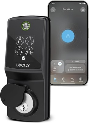 Lockly Secure Pro Smart Lock, 0.2S AI Fingerprint Door Lock, Patented PIN Genie