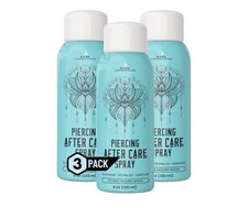 Piercing Aftercare Spray 3 Bottle Pack 4oz Saline Aloe Cleanse