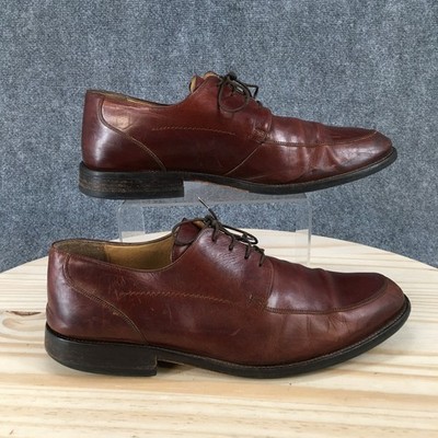 Johnston & Murphy Dress Shoes Mens 10.5M Oxford Brown Leather Lace Up Almond Toe