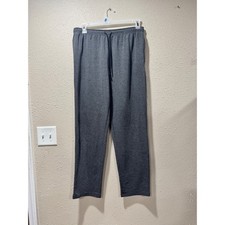 Mens Charcoal Grey Heathered Sweatpants Straight Leg Drawstring Joggers L