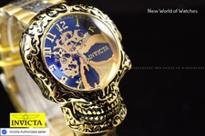 Invicta Artist Skull Automatic 50.5mm Gold/Black Bracelet Men's Watch 35109