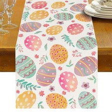 Oeyliz Easter Table Runner Easter Egg Table Runners Kitchen Dining Table Decorat