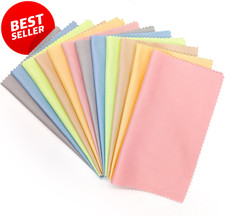 Microfiber Cleaning Cloths 12Pack 6x7" for Glasses Phones Screens Multi-Color US