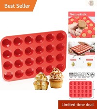 Silicone Muffin Pan - 24 Cup Nonstick Baking Mold for Effortless Treats