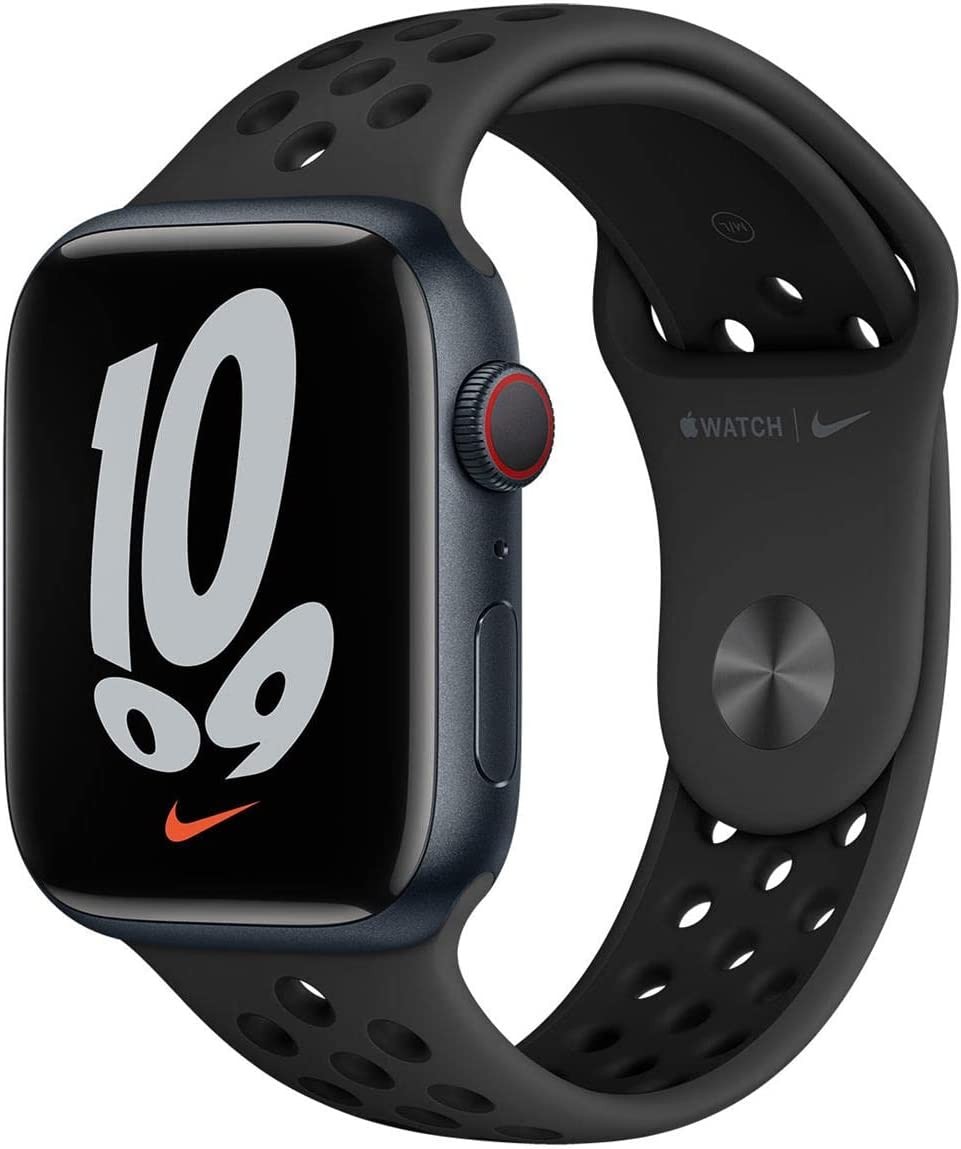 時計 Apple Watch 7 Nike cellular Apple Watch Nike 7 GPS Cellular 45mm Midnight Alum-Anth/Black