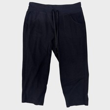 Athletic Works Womens Medium 8-10 Black Cropped Capri Length Athletic Pants